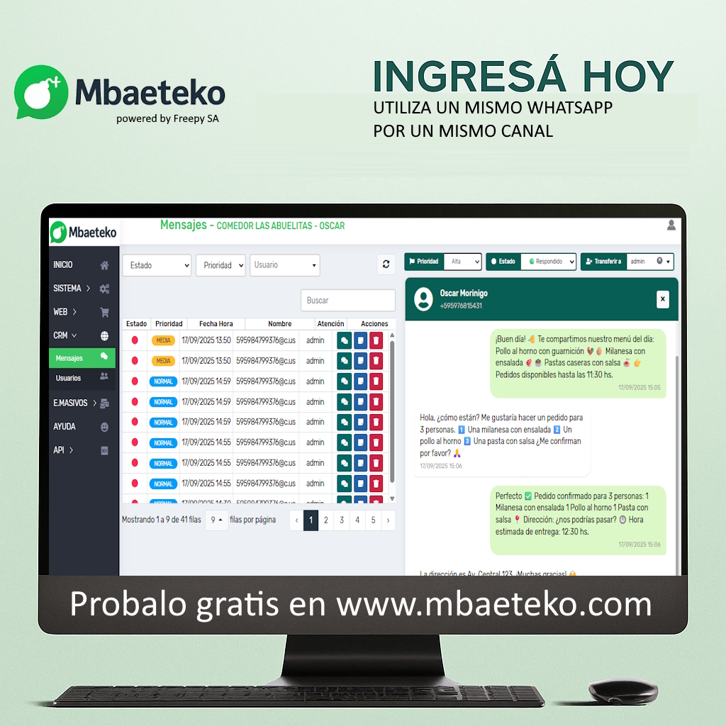 CRM Y SISTEMA DE ENVÍOS POR WHATSAPP – TODO EN UN SOLO LUGAR
